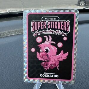 2026 veeFRIENDS Courageous Cockatoo Sticker brand new release - Pink and Black